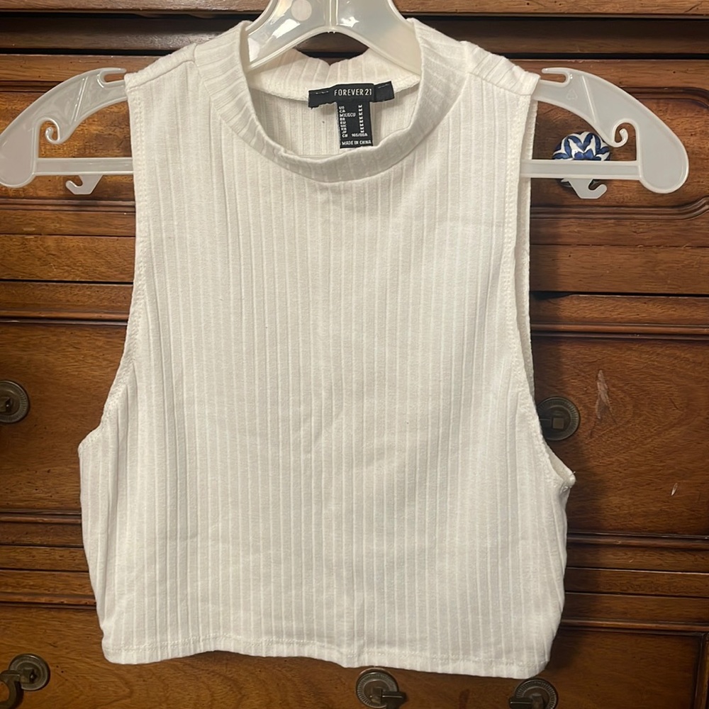 Forever 21 white tank crop top